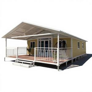 Maison conteneur extensible étanche et ignifuge de 20 pieds et 40 pieds, appartement, hôtel, maison préfabriquée personnalisée à double aile avec cuisine - Product Image 1