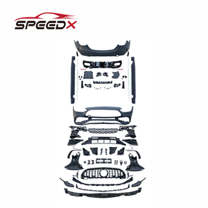 Pour <span class=keywords><strong>Mercedes</strong></span> W206 classe <span class=keywords><strong>C</strong></span> mise à niveau C43 AMG BodyKit pare-chocs avant arrière calandre tuyau d'échappement jupe latérale Kits de pare-chocs - Product Image 6