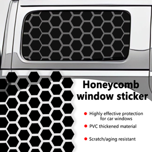 Autocollants de fenêtre en nid d'abeille pour voiture, 2 pièces, imperméables et résistants aux rayures, auto-adhésifs en PVC, matériau épais, autocollants de décoration pour voiture - Product Image 6
