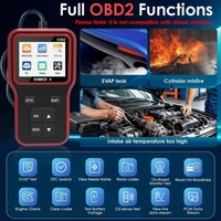 Lector de Códigos OBD2, Detector de Fallas del Motor, Escáner de Diagnóstico de Automóviles, Herramienta de Diagnóstico de Batería, Dispositivo de Diagnóstico 12-24V Windows V302