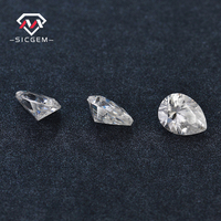 Pierre de moissanite en vrac de forme poire, couleur D, clarté VVS, SICGEM, pour pierres centrales de bijoux