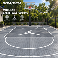 Revêtement de sol modulaire pour terrain de basket-ball en PP extérieur, dalles sportives à emboîtement, absorption des chocs pour terrains de basket-ball