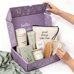 Boîte d'expédition personnalisée en carton ondulé E Flute avec couvercle rabattable pour emballage de produits de soin de la peau et d'huiles parfumées - Product Image 2