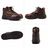 AOXIANG Chaussures de sécurité unisexe anti-perforation à embout d'acier, tige en cuir, doublure en maille, semelle intermédiaire en PU, semelle extérieure en PU, coupe mi-haute, printemps-été, usine, hiver