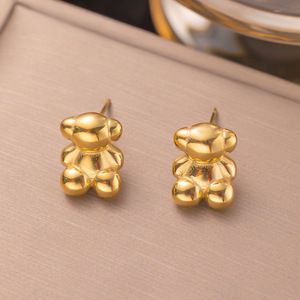 2026 <b>Cute</b> <b>Bear</b> Stainless Steel Jewelry Sets for Women Various Necklace Earring Fashion Bracelet No Tarnish 18 K Gold Jewelry Set - Product Image 3