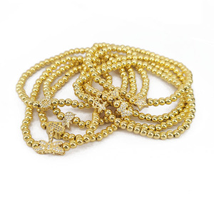 BC1407 — bracelet Mini minimaliste en diamant plaqué or 18k, Micro pavé CZ, ancre de cœur, étoile papillon, breloques à main, en forme de boule, - Product Image 2