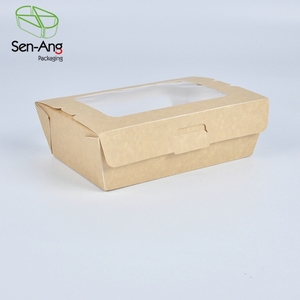 SenAng03新しいデザインの寿司弁当Windowsケータリングボックスクラフト紙容器食品用蓋付き - Product Image 6