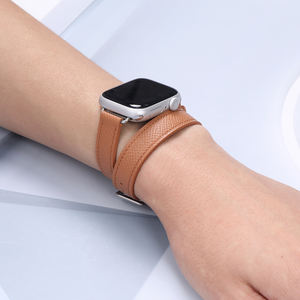 Double bracelet en cuir pour <span class=keywords><strong>Apple</strong></span> <span class=keywords><strong>Watch</strong></span> <span class=keywords><strong>ultra</strong></span> 2 <span class=keywords><strong>49</strong></span> <span class=keywords><strong>mm</strong></span> interchangeable 38/40/41mm 42mm 45mm Bracelets de montre pour Iwatch Series 10 9 8 7 6 5 - Product Image 3