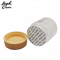 Tarro de Plástico PET HighCann de 3oz 4oz 3.5g para Flores Secas, Tarro de Plástico con Acabado Madera Resistente a Niños, Etiqueta Personalizada