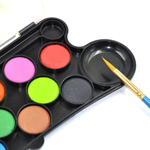 Meilleure vente Ensemble de peinture <span class=keywords><strong>à</strong></span> la <span class=keywords><strong>gouache</strong></span> 12 couleurs Aquarelle moyenne pour artistes sur papier <span class=keywords><strong>lavable</strong></span> sans danger avec emballage en boîte attrayant - Product Image 4