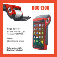 Máquina de mano resistente Android 7 POS Escáner de código QR 4G Android POS Terminal con impresora Z100