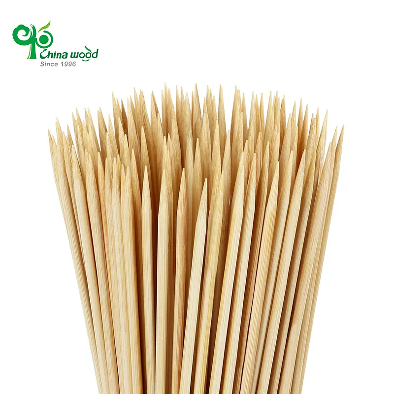 Yada barbekü bambu sopalar büyük bambu şiş 40 Cm uzun Hot Dog barbekü bambu barbekü çubukları