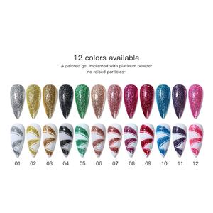 JTING Nuevo Gel de Uñas UV LED de 12 Colores, Gel Brillante con Destellos Platino, Pintura en Gel, OEM ODM, Marca Privada - Product Image 3