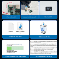 Módulo de Música MP3 USB Personalizable de Fábrica de 1GB, Módulo de Sonido Grabable con Batería Recargable para Manualidades, Fotos y Proyectos DIY
