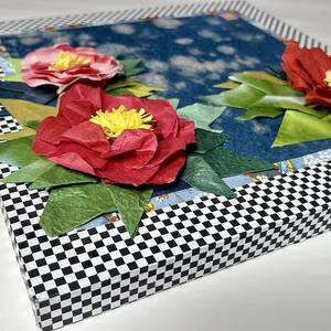 High Quality Camellia 3D Art Panel Home Decoration <b>Handmade</b> <b>Paper</b> Crafts Original Origami Toy - Product Image 3