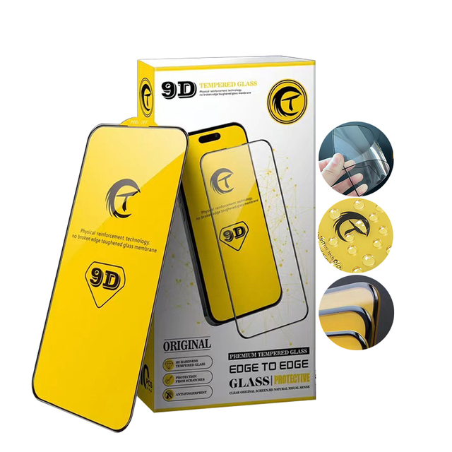9d CT Tempered Glass Big Curve Anti Fingerprintno Bubble Tempered Glass Film Phone Screen Protector Glass 15 Plus 17 16Pro Max