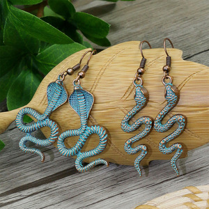 Vintage Snake Shape Alloy <b>Drop</b> Earrings For Women Party Fashion Jewelry Antique <b>Bronze</b> Plated - Product Image 2