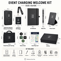 Kit Cadeau Power Bank High-Tech pour Voyageurs avec Porte-Passeport RFID, Organisateur de Câbles, Étiquette de Bagage et Boîte Cadeau pour Clients VIP