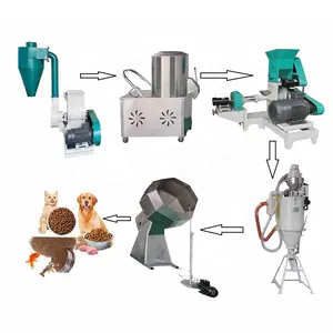 Small Scale Animal Feed Equipment Pet Food Production Line Floating Fish Feed Pellet Machine Pet Dog Cat Food Extruder