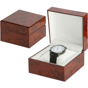 Wooden Single <b>Watch</b> Gift Box Wood Wristwatch Wrist <b>Watch</b> <b>Case</b> Storage Box for Christmas Birthdays Anniversary - Product Image 1