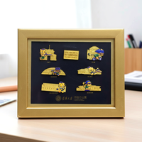 Boîte à badges de luxe dorée à plusieurs niveaux, présentoir personnalisé pour distributeurs, récompenses, cadeaux d'entreprise, vitrine