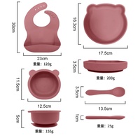 Ensemble cadeau nouveau-né sans BPA en silicone avec bol, bavoirs, cuillère et assiette antidérapante pour bébé, vaisselle pour tout-petits sans BPA