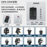 Multiprise portable DENIXI durable et de haute qualité avec interrupteur double commande, 8 prises CA et 2 ports USB Type-C