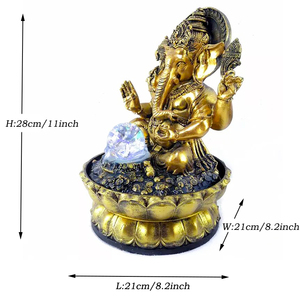 Fuente de mesa interior para oficina en casa de alta calidad, estatua de Dios elefante hindú, fuente de agua Ganesha - Product Image 2