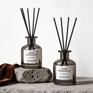 Difusor de Aroma de Vidrio Redondo Personalizable de Lujo, Botella Vacía de 150 ml con Diseño Minimalista y Caja de Regalo para <span class=keywords><strong>Ambientador</strong></span> del Hogar - Product Image 2