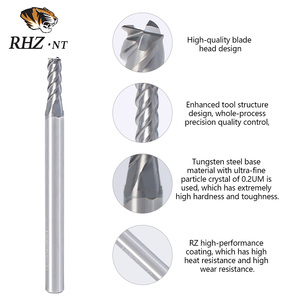 Chính xác 4-Flute phay Cutter tialn + craln tráng rắn Carbide CNC 3 mét loạt phẳng End Mill chính xác thẳng mặt Mill - Product Image 3