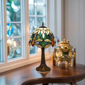 Lámparas de Mesa de Vidrio de Colores con Libélulas, Estilo Rústico Campestre, Creativas y Artísticas, para Mesitas de Noche en Dormitorios y Oficinas - Product Image 5