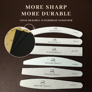 Kit d'outils de manucure professionnel personnalisé avec limes à ongles droites zébrées 80/100/180 <span class=keywords><strong>grains</strong></span> et <span class=keywords><strong>lime</strong></span> polissoir durable - Product Image 5