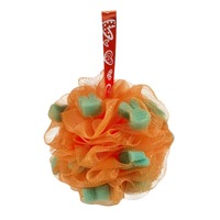 Éponge de bain exfoliante en forme de dessin animé, boule de douche en maille douce et élastique, éponge à bulles riches avec corde de suspension pour salle de bain