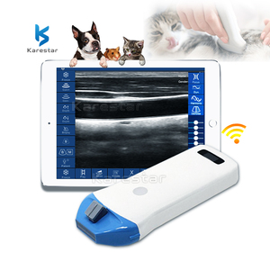 Pemindai <span class=keywords><strong>Ultrasound</strong></span> hewan portabel, alat periksa Linear nirkabel dokter hewan WiFi 10/14MHz - Product Image 1