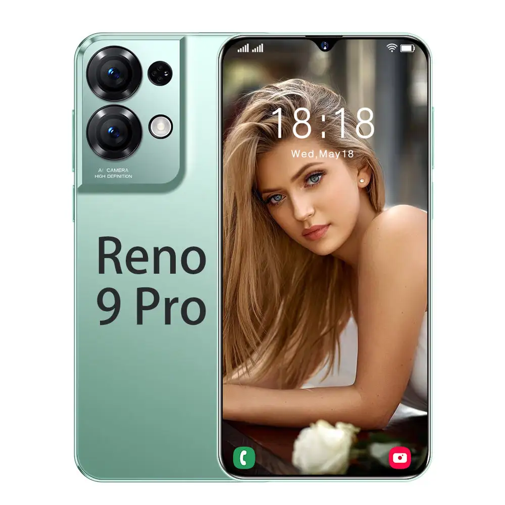 Grosir ponsel pintar Android Reno 8 Reno 9 Reno 10 + Pro 2GB 16GB, ponsel pintar Land Line 6.62 inci asli murah