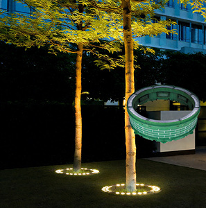 Rgbw IP65 Không Thấm Nước LED Cây Vòng Ánh Sáng Nhôm Ngoài Trời Trang Trí Sân Vườn Ôm Spike Công Viên Cực Bài Dừa Hoop Chiếu Sáng DC - Product Image 1