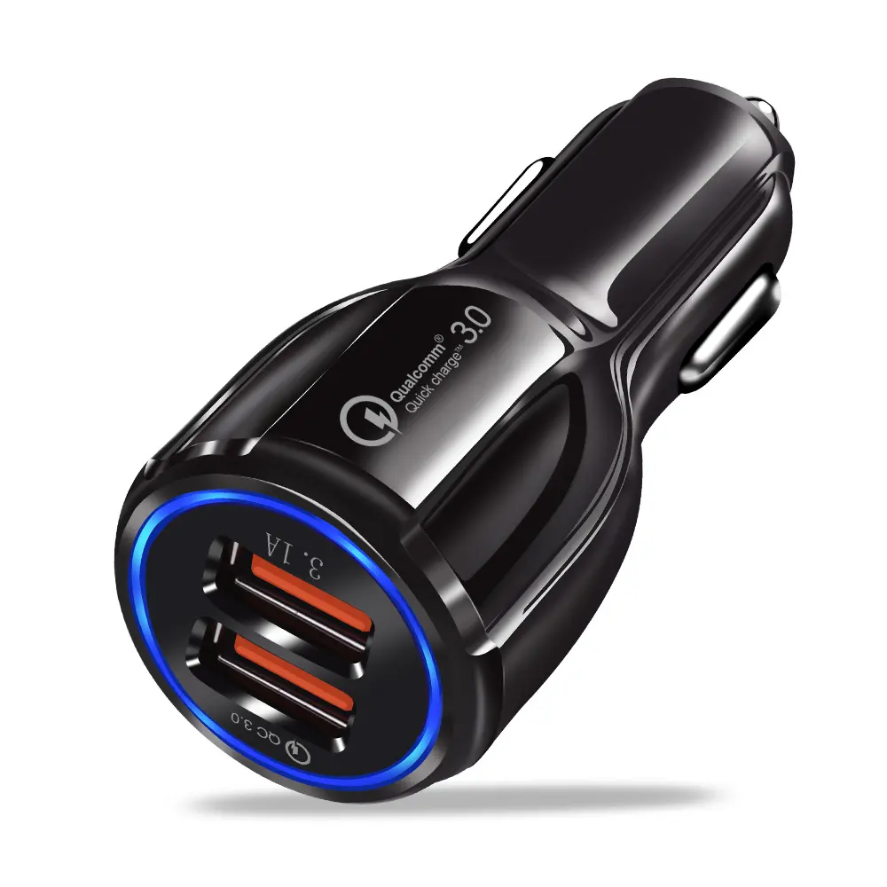 33W Quick Charge 3.0 Car Charger For Mobile Phone Dual Usb 3.1A Fast Charging Adapter Mini Usb Dual Car Charger