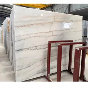 Wholesale White Marble With golden Vein Top grade marble slab for floor