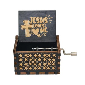 Delicata scatola musicale <span class=keywords><strong>in</strong></span> legno Mini gesus mi ama carillon a mano - Product Image 3
