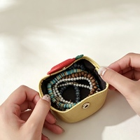 Porte-monnaie de luxe en cuir véritable pour Apple, mini pochette mignonne en forme de fruit, pochette de rangement pour bijoux, porte-clés, breloque de sac, cadeau unisexe avec bouton-pression