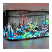 Pantalla LED Transparente Holográfica Flexible para Interiores, Video Wall 3D para Ventanas de Centros Comerciales, Publicidad en Vidrio