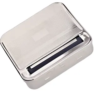 JL-002C 70Mm Zilver Metalen Sigaret Rollende Doos Roken Accessoires Automatische Tabak Roller Case Custom Logo Rollende Doos