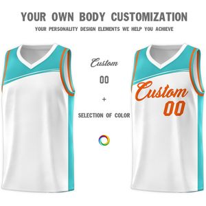 Conjunto de Camiseta de Baloncesto Personalizada con Nombre y Número, Cuello en V, Transpirable, Ropa Deportiva Unisex para Adultos - Product Image 4