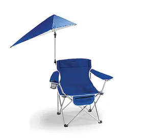 Silla de playa con sombrilla ajustable, mochila portátil plegable, silla de camping y sombrilla de playa para adultos, color negro