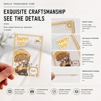 Kartu Foto Karakter Akrilik OEM ODM Transparansi Tinggi Dicetak UV untuk Grosir