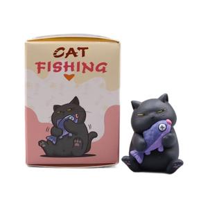 <span class=keywords><strong>Jouet</strong></span> d'art en vinyle plastique tendance, figurine chat mignon mangeant du poisson, boîte mystère surprise, jouets en capsule, vente en gros en vrac pour distributeur automatique - Product Image 6