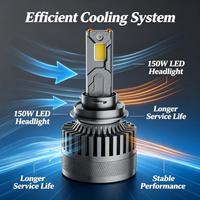Ampoule de phare LED universelle 150W 2026, haute puissance, système de refroidissement en aluminium, Plug and Play, accessoires pour phares de voiture