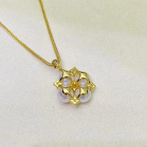 S925 Silver <b>Pendant</b> DIY <b>Crystal</b> <b>Necklace</b> with Multiple Beads 6-7mm Empty Support 31114 - Product Image 4