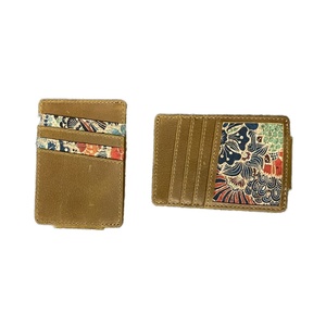 Vintage Crazy Horse Cowhide Leather RFID Blocking Magnetic Wallet Slim Men's Short Clip with Minimalist Pattern - Product Image 3