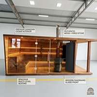 Grosir kayu Solid Outdoor 1-10 orang Outdoor tradisional basah portabel besar mewah ponsel ruang Sauna dengan uap basah